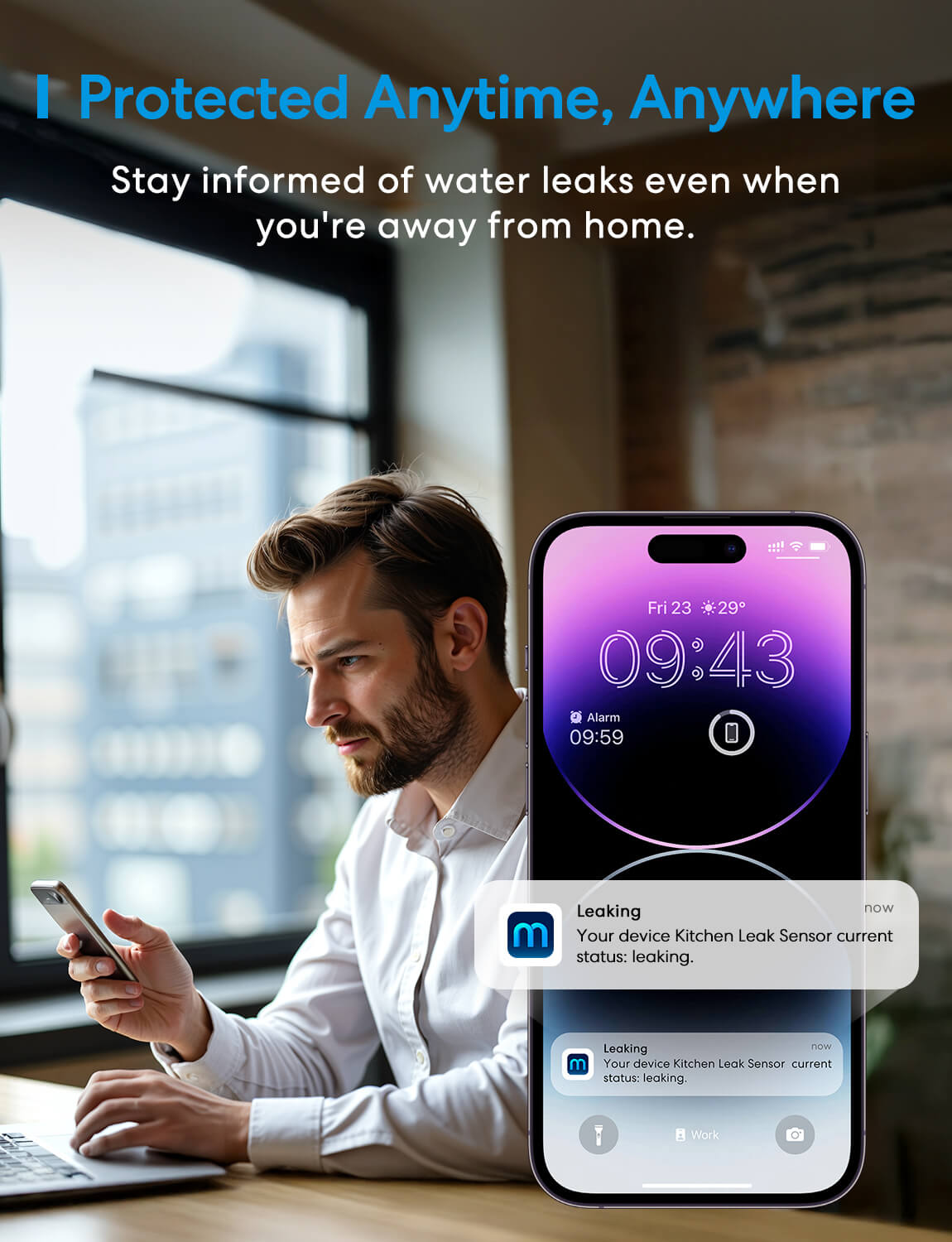 Meross New Smart Water Leak Sensor Kit, MS405HHK