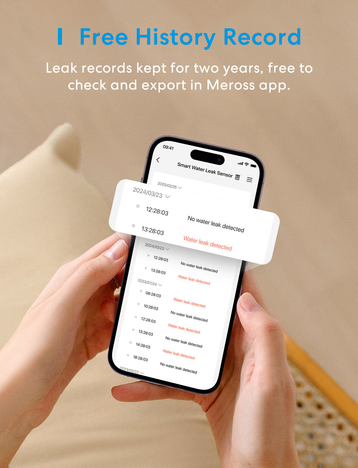 Meross New Smart Water Leak Sensor Kit, MS405HHK