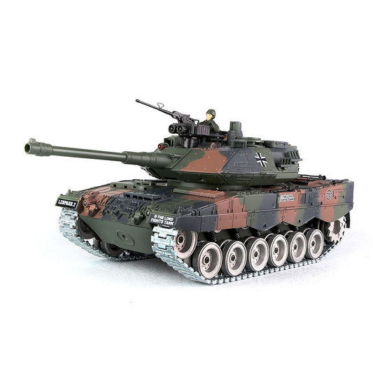 Tanque RC alemán Leopard 2 ZY 822 PRO 1:18, coche RC, pista de metal, ruedas de carretera de metal, tanque de batalla eléctrico RC, juguete