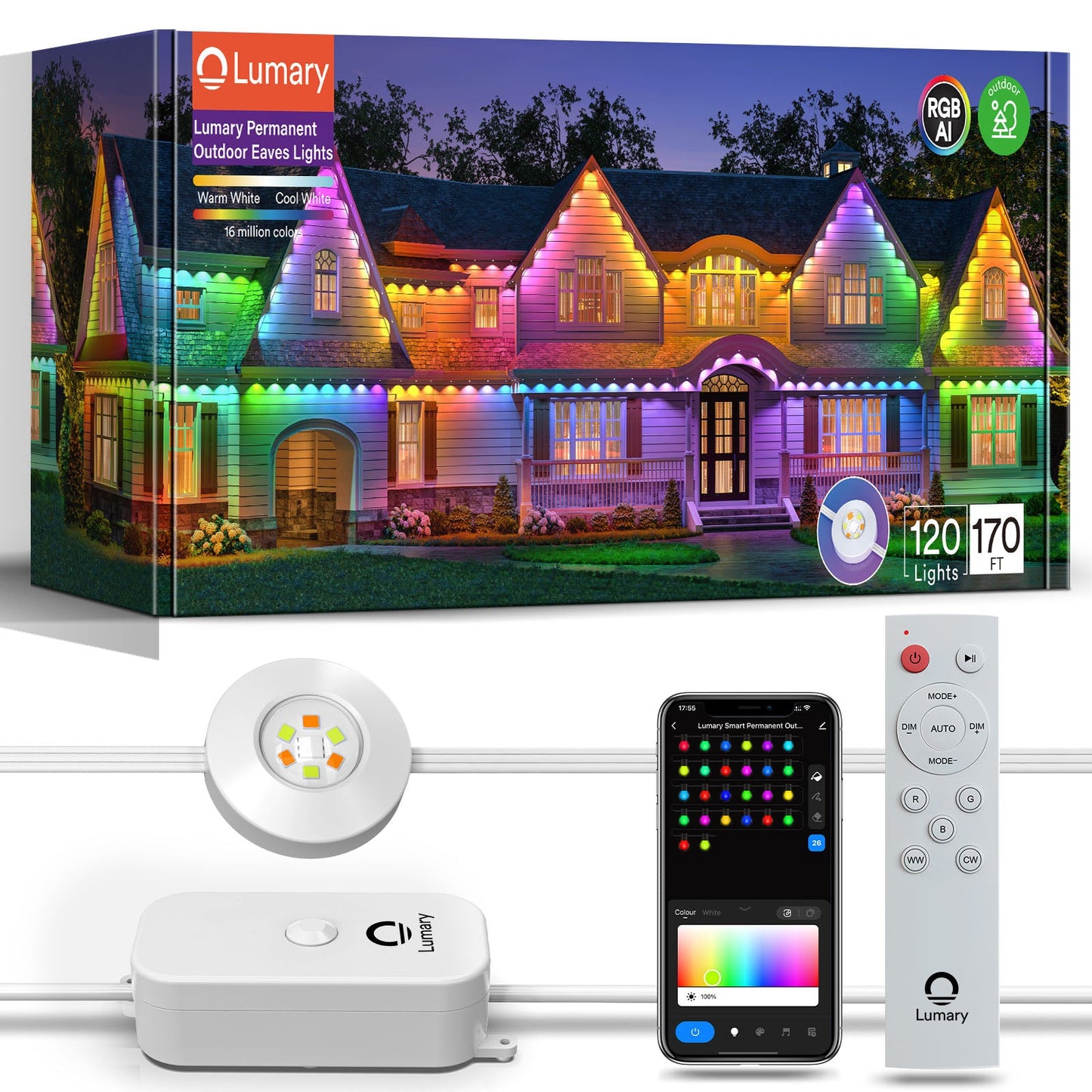 Lumary RGBAI Permanent Outdoor Lights Pro