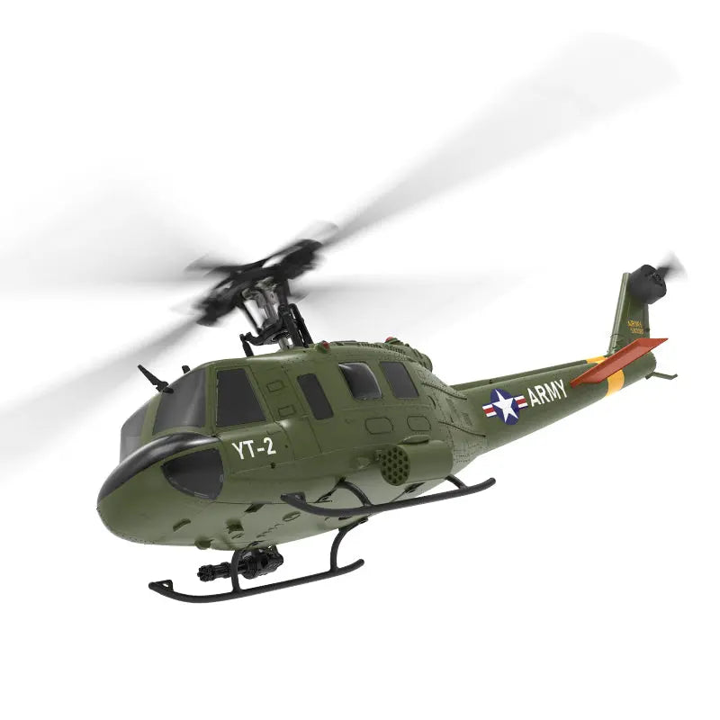 YXZNRC F07 UH1D Huey Helicopter 6-Axis Gyroscope and Optical Flow Localization 1:34 RC Helicopter