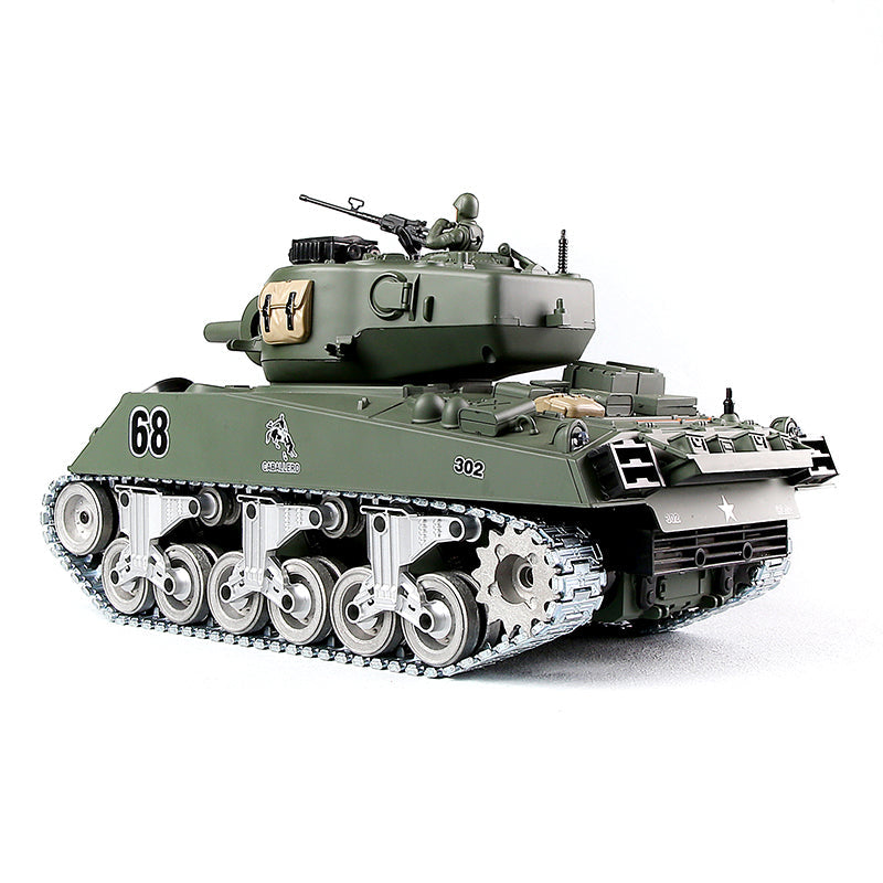 RC Tank American M4A3 ZY 828 PRO 1:18 RC Car Metal Track Metal Road Wheels Electric Charging Battle RC Car Toy