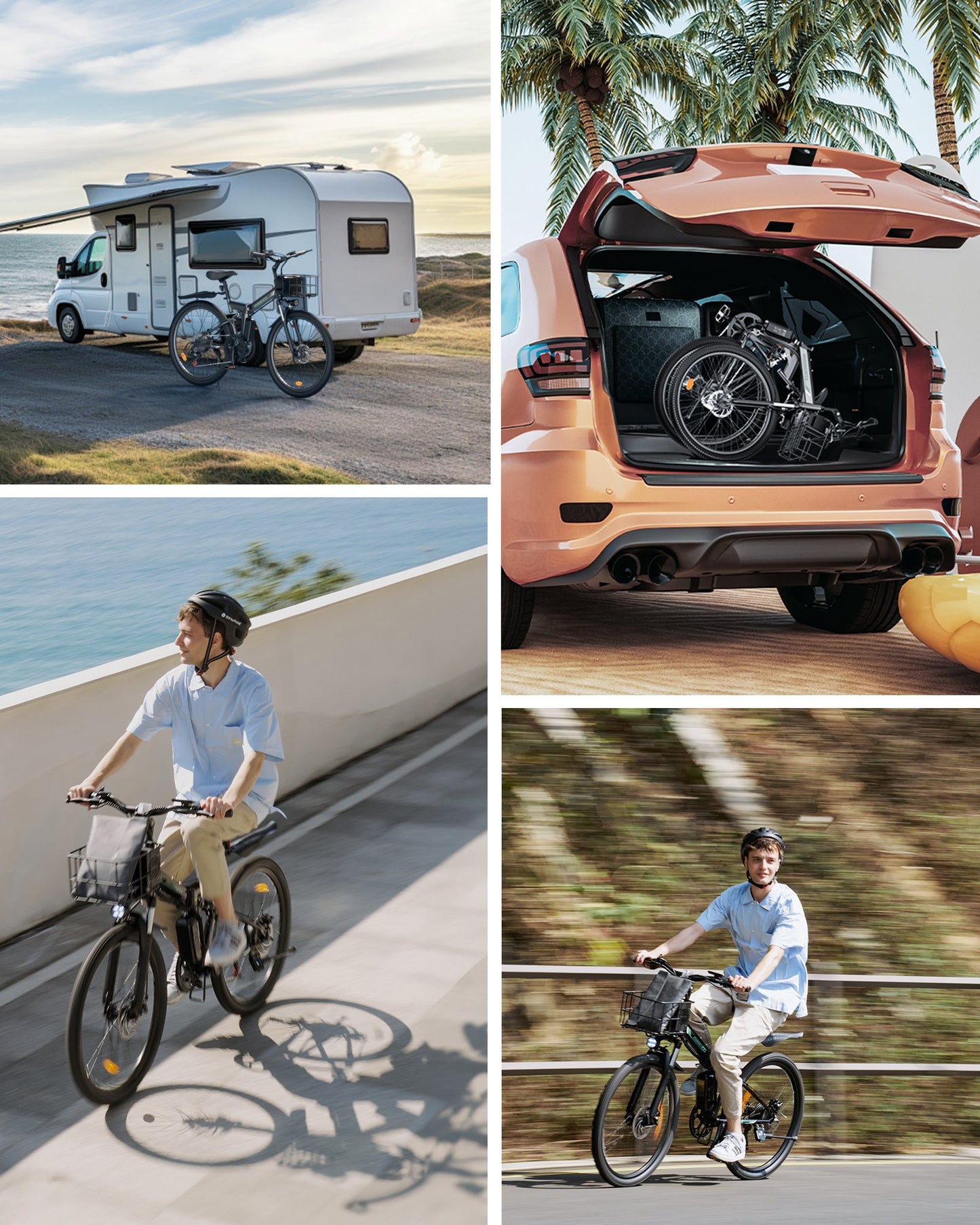 isinwheel M40 Folding Electric Bike with Basket