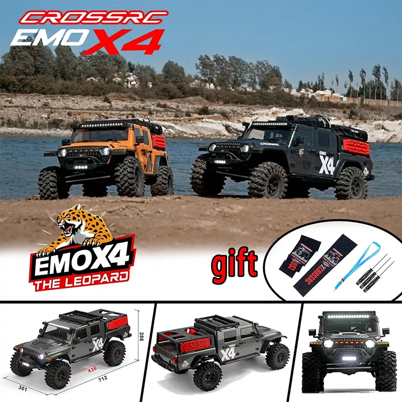 CROSSRC EMO X4 Big Leopard RC Car 4WD RTR 1:8 Climbing Crawler Off Road Rescue Vehicle