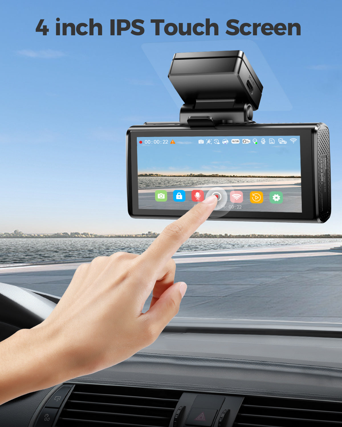 AZDOME M580 3CH Dash Cam 5K with 4" Touch Screen IR Night Vision 24H Parking Mode