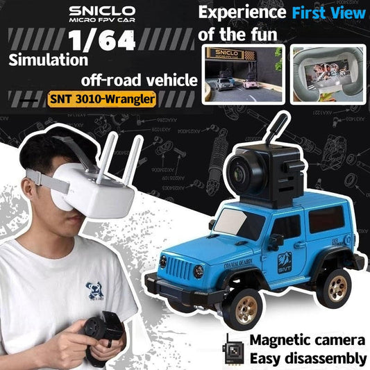 SNICLO SNT 1:64 3010 todoterreno FPV 4WD Micro FPV con gafas extraíbles FPVBOX Camión de escalada Juguete de regalo para niños