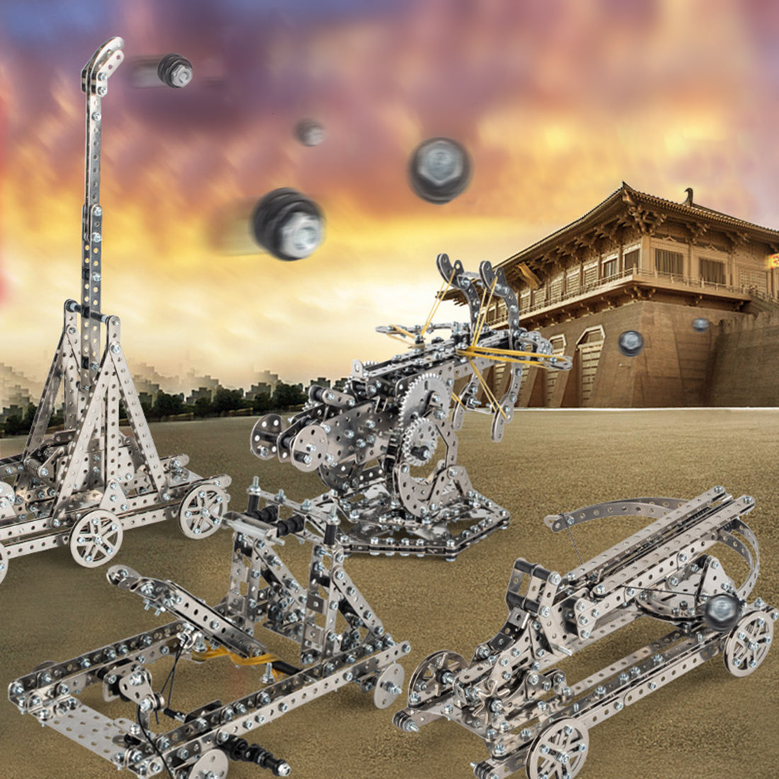 580PCS Gravity Drive Trebuchet