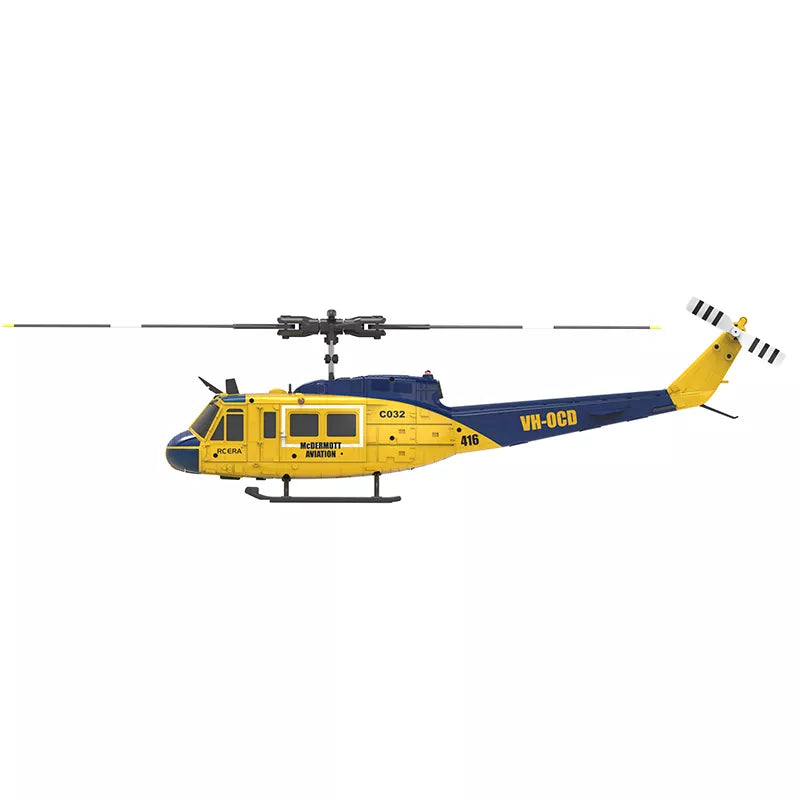 RCERA C032 UH-1 Huey RC Helicopter 6CH 1/48 6-axis Gyro Barometer Altitude Determination Optical Flow Positioning TOF Laser Radar Aerobatic Helicopter
