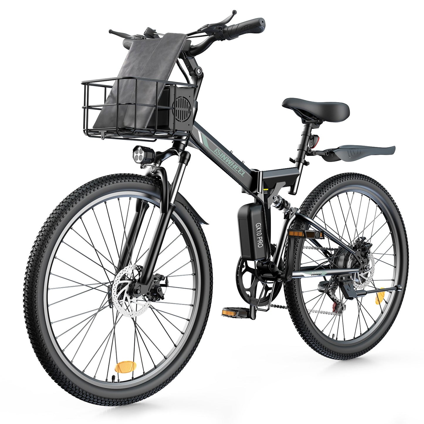 isinwheel M40 Folding Electric Bike with Basket