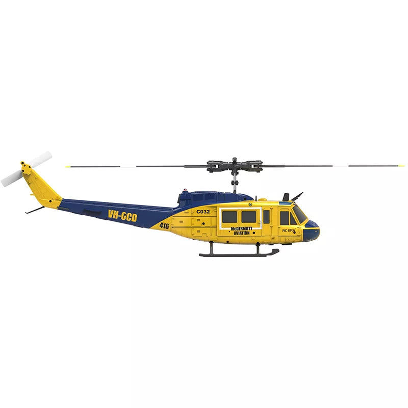 RCERA C032 UH-1 Huey RC Helicopter 6CH 1/48 6-axis Gyro Barometer Altitude Determination Optical Flow Positioning TOF Laser Radar Aerobatic Helicopter