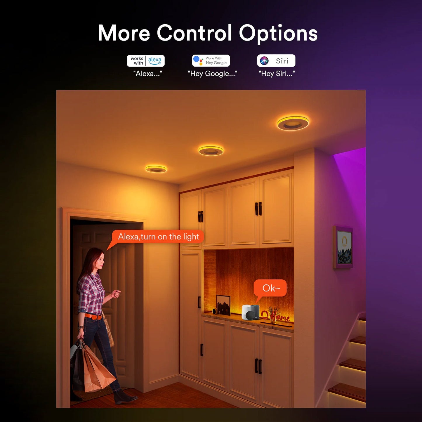 Lumary Smart RGBAI Can Light with Gradient Accent Night Light