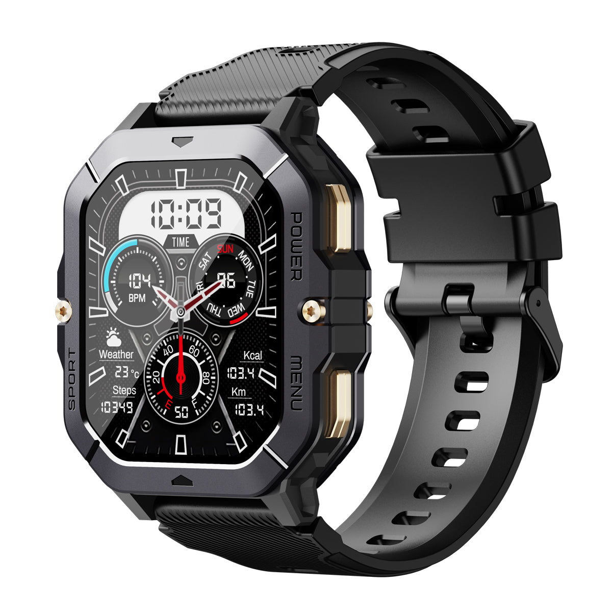 C28 Military Smart Watch for Men (Answer/Make Calls), 2.02" HD Fitness Smart Watch for Android and iOS, 5ATM Waterproof Smartwatch