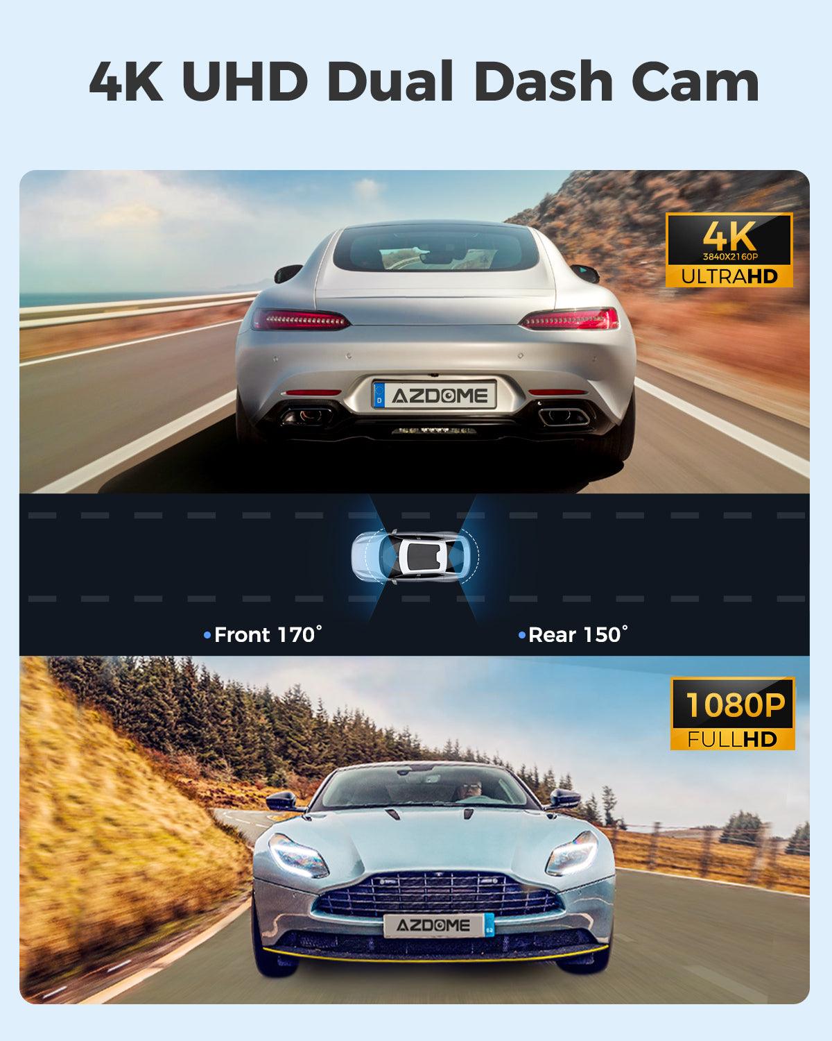 AZDOME GS63H Pro 2CH Dash Cam 4K with Super Night Vision & ADAS 24H Parking Mode