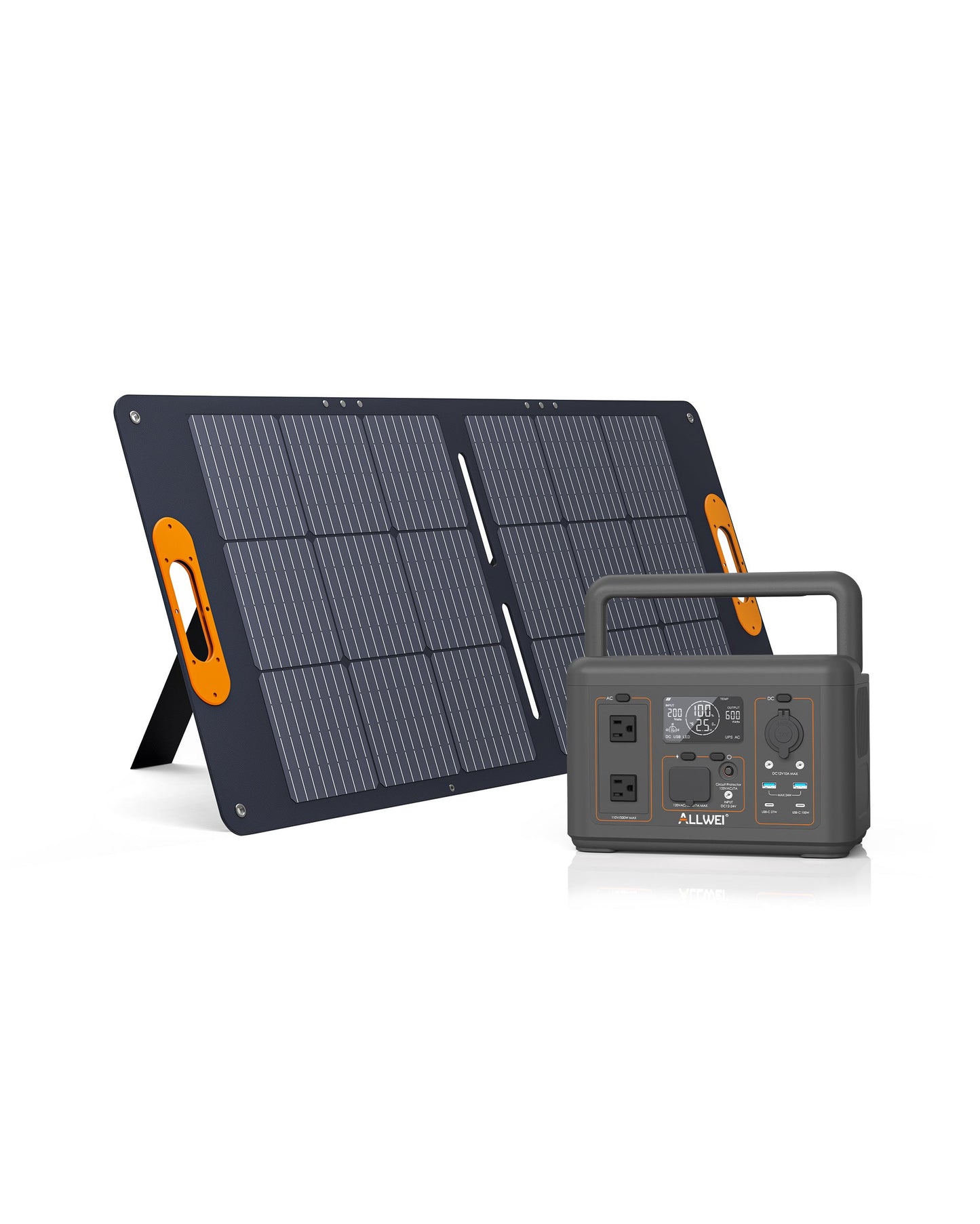 ALLWEI PPS600-1 Portable Power Station 500W 512Wh, compatible with 100W solar panels