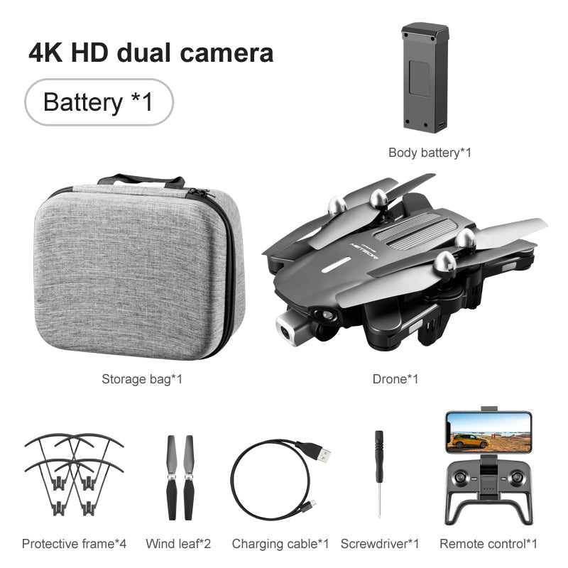 RC Drone K106 OAS GPS 4K HD Dual Camera Obstacle Avoidance Cool Colorful LED lights