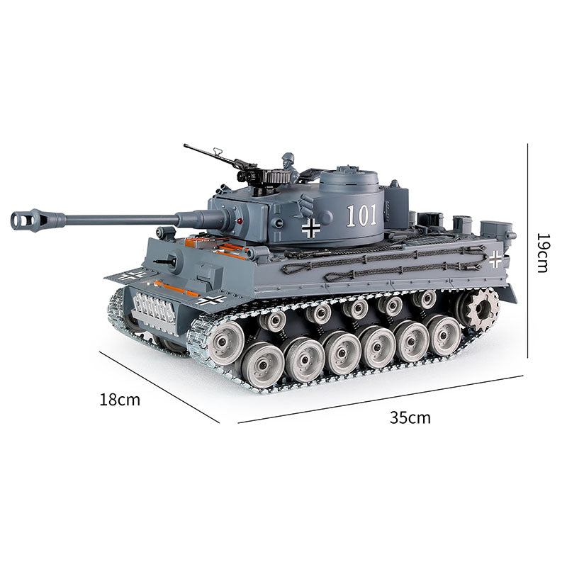 RC Tank German Tiger ZY 812 PRO 1:18 RC Car Metal Track Metal Road Wheels Electric Battle RC Tank Toy