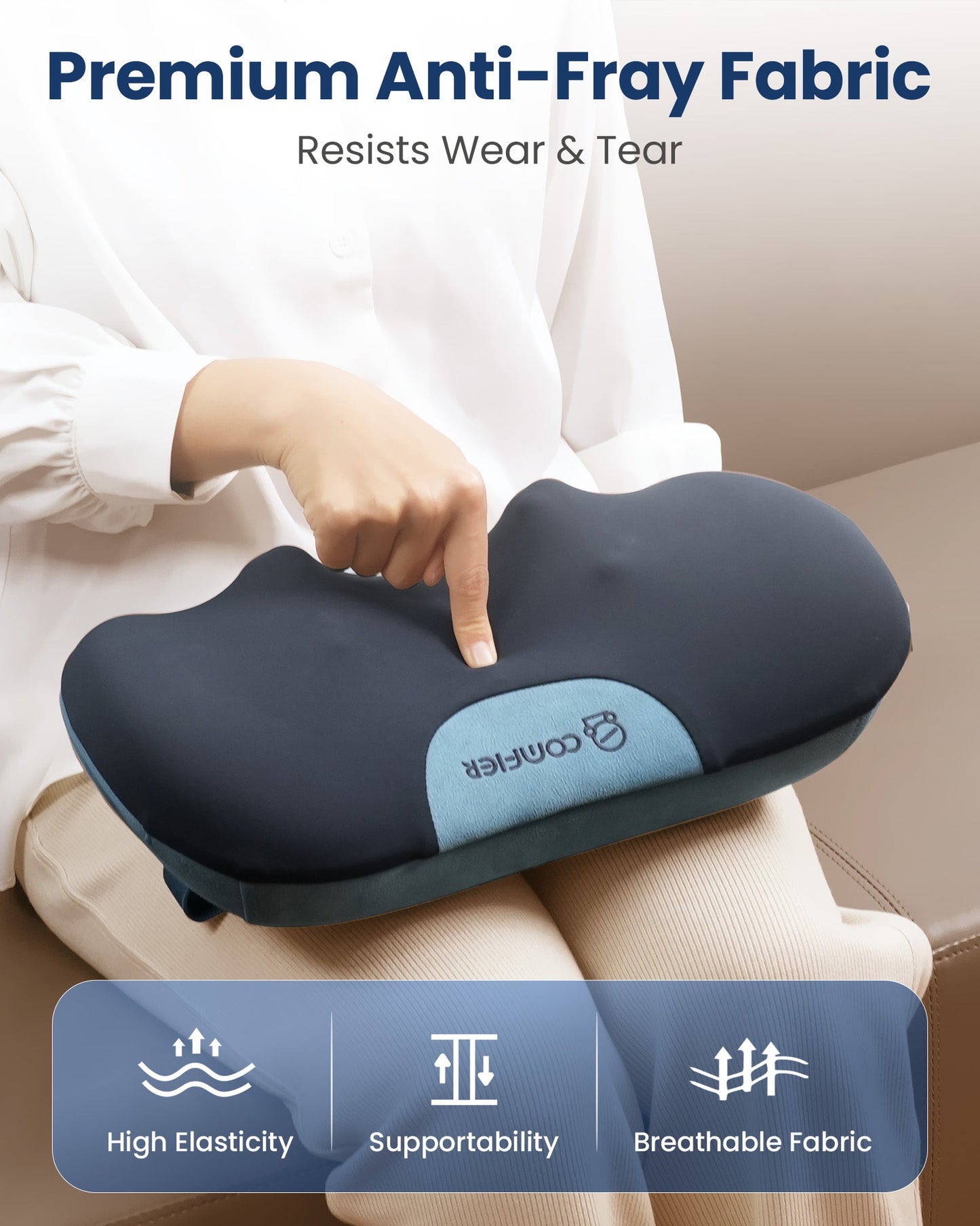 Masajeador Shiatsu de cuello y espalda Comfier Update con calor, almohada de masaje para silla con amasamiento 3D de tejido profundo, alivio del dolor muscular en hombros, piernas y pies CF-6419
