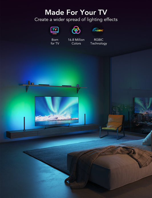 Refurbished Govee RGBIC TV Light Bars for 45-70 inch TVs