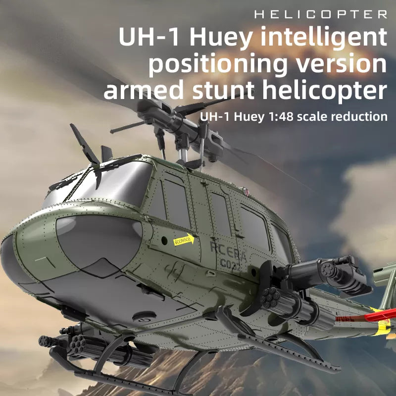 RCERA C032 UH-1 Huey RC Helicopter 6CH 1/48 6-axis Gyro Barometer Altitude Determination Optical Flow Positioning TOF Laser Radar Aerobatic Helicopter