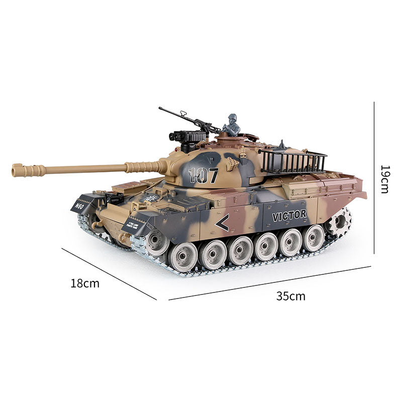 RC Tank US M60W ZY 824 PRO 1:18 RC Car Metal Track Metal Road Wheels Electric Battle RC Tank Toy
