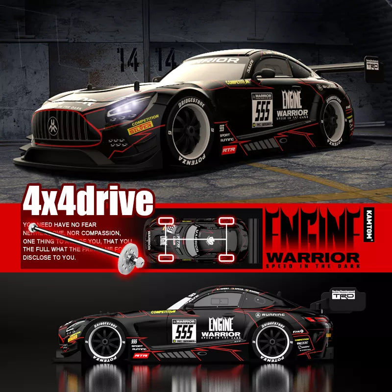 KAMTOM KM1601 Black Series RC Drift Car 1:16 4WD Drift Model Car High Speed Racing Car With Light
