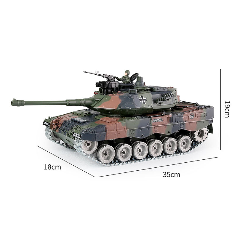 RC Tank German Leopard 2 ZY 822 PRO 1:18 RC Car Metal Track Metal Road Wheels Electric Battle RC Tank Toy