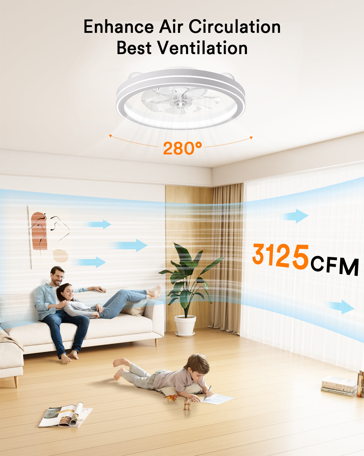 Lumary Smart LED Fan with Night Light
