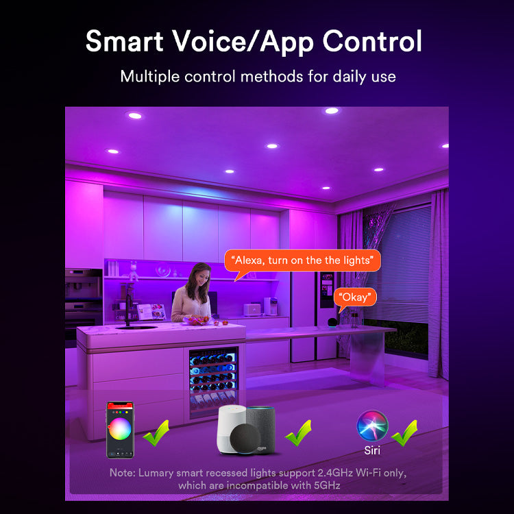 Lumary Wi-Fi Smart Canless Recessed Lighting 3 inch