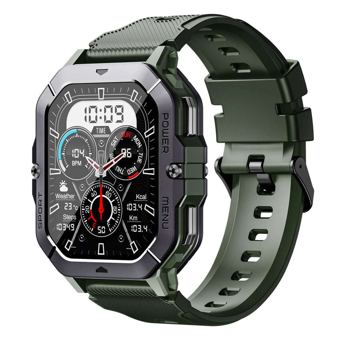 C28 Military Smart Watch for Men (Answer/Make Calls), 2.02" HD Fitness Smart Watch for Android and iOS, 5ATM Waterproof Smartwatch