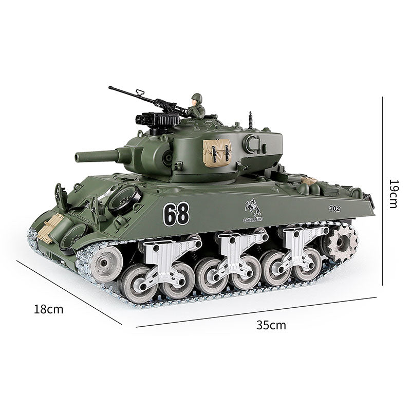 RC Tank American M4A3 ZY 828 PRO 1:18 RC Car Metal Track Metal Road Wheels Electric Charging Battle RC Car Toy