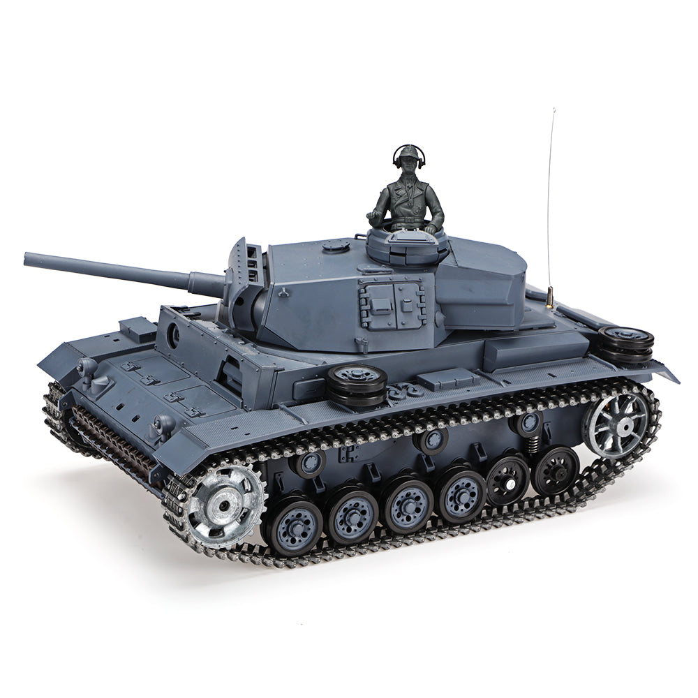 RC Tank Heng Long 3848-1 Germany Panzer III 1/16 Upgrade Metal RC Tank toys