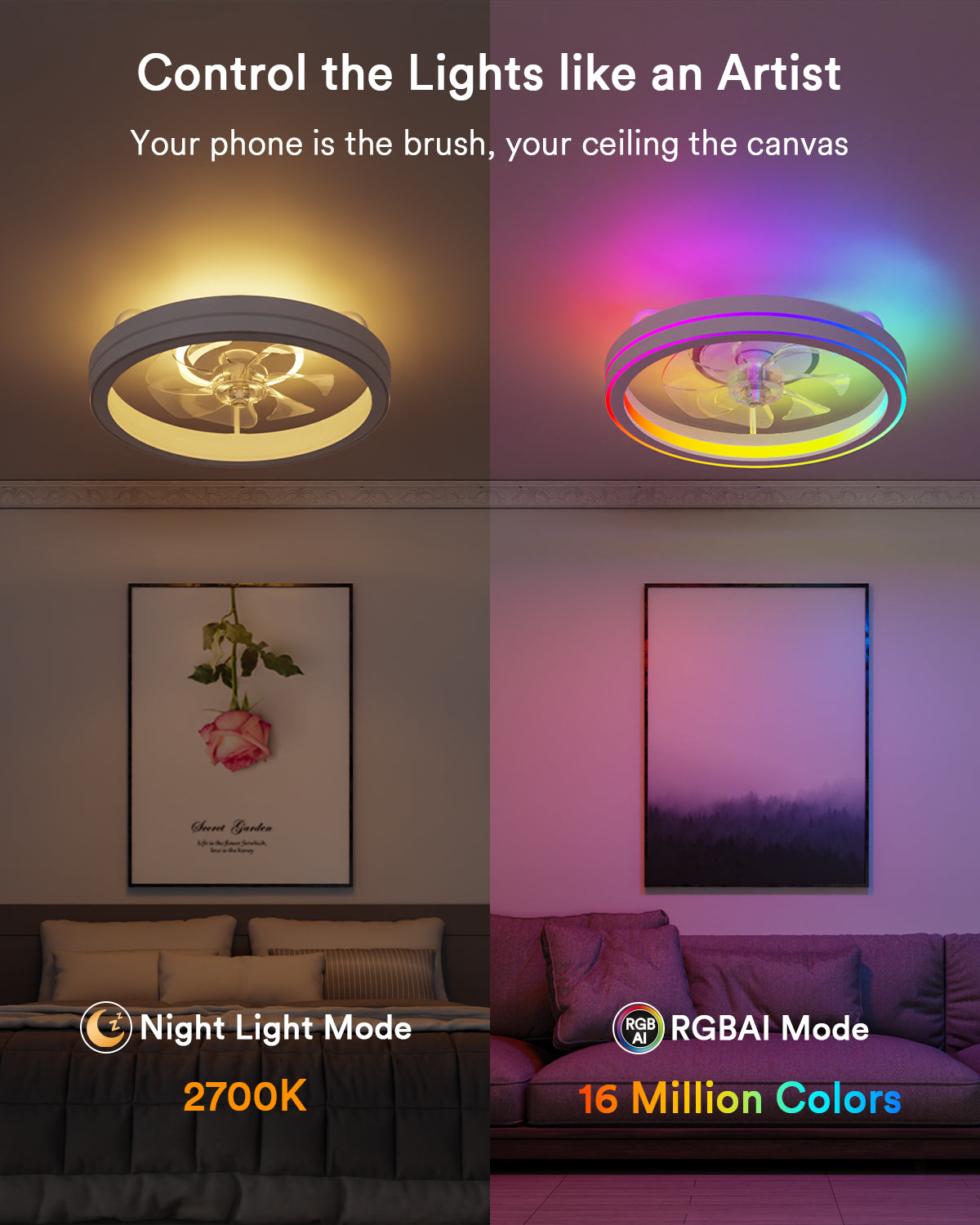 Lumary Smart LED Fan with Night Light