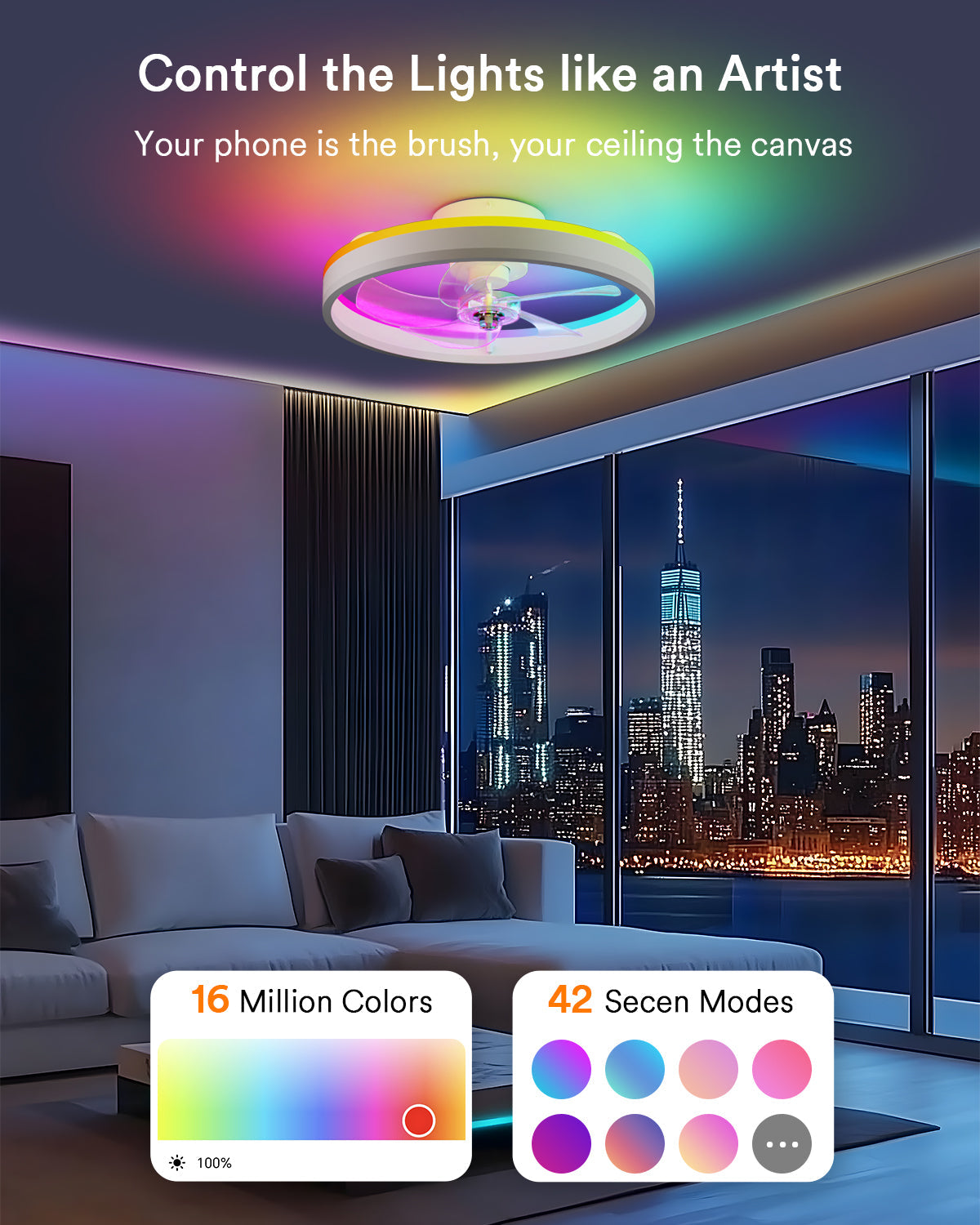 Lumary Smart Ceiling Fans with Lights