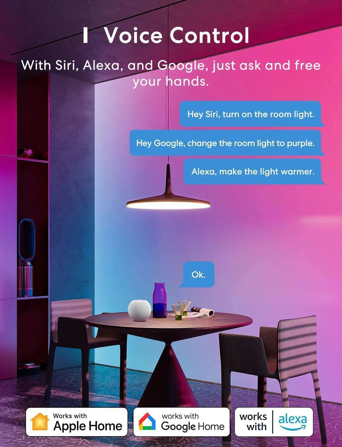 مصباح LED ذكي من Meross Pro، MSL120HK، عبوة من قطعتين (قاعدة E26/E27)