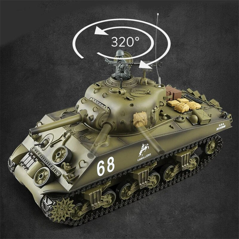 Heng Long 3898 US Sherman M4A3 RC Tank 2.4G 1/16 Upgraded Metal RC Tank toys