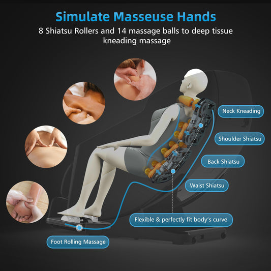 Comfier Massage Chair Recliner, AI-powered, Full Body Massage Recliner Chair, Zero Gravity, Bluetooth Speaker CF-9212