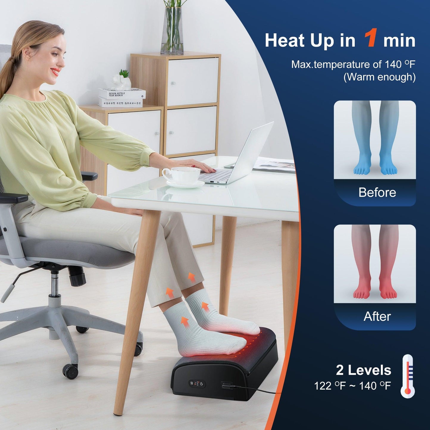 وسادة قدم مريحة ومسند للقدمين للاستخدام تحت المكتب في العمل CF-5205