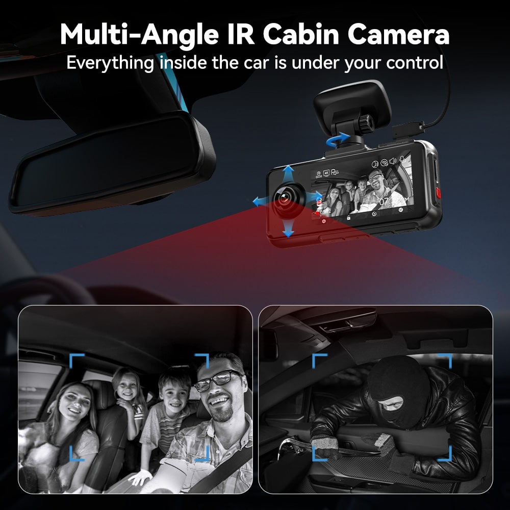 Redtiger A6 2.5k+1080P+1080P 3-Channel 5.8GHz Wifi Dash Cam