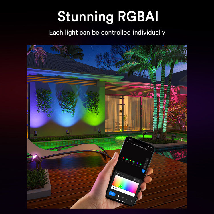 Lumary Smart RGBAI Landscape Lights Pro 36W 3000LM 65ft (6 Pack)