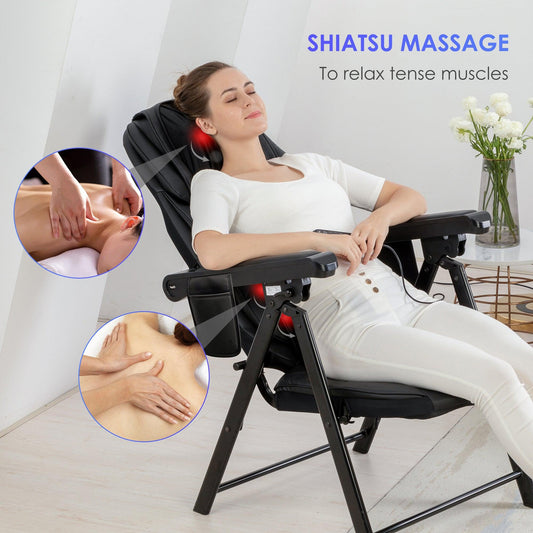 Comfier Portable Folding Massage Chair-Shiatsu Neck and Back Massager with Heat CF-9202