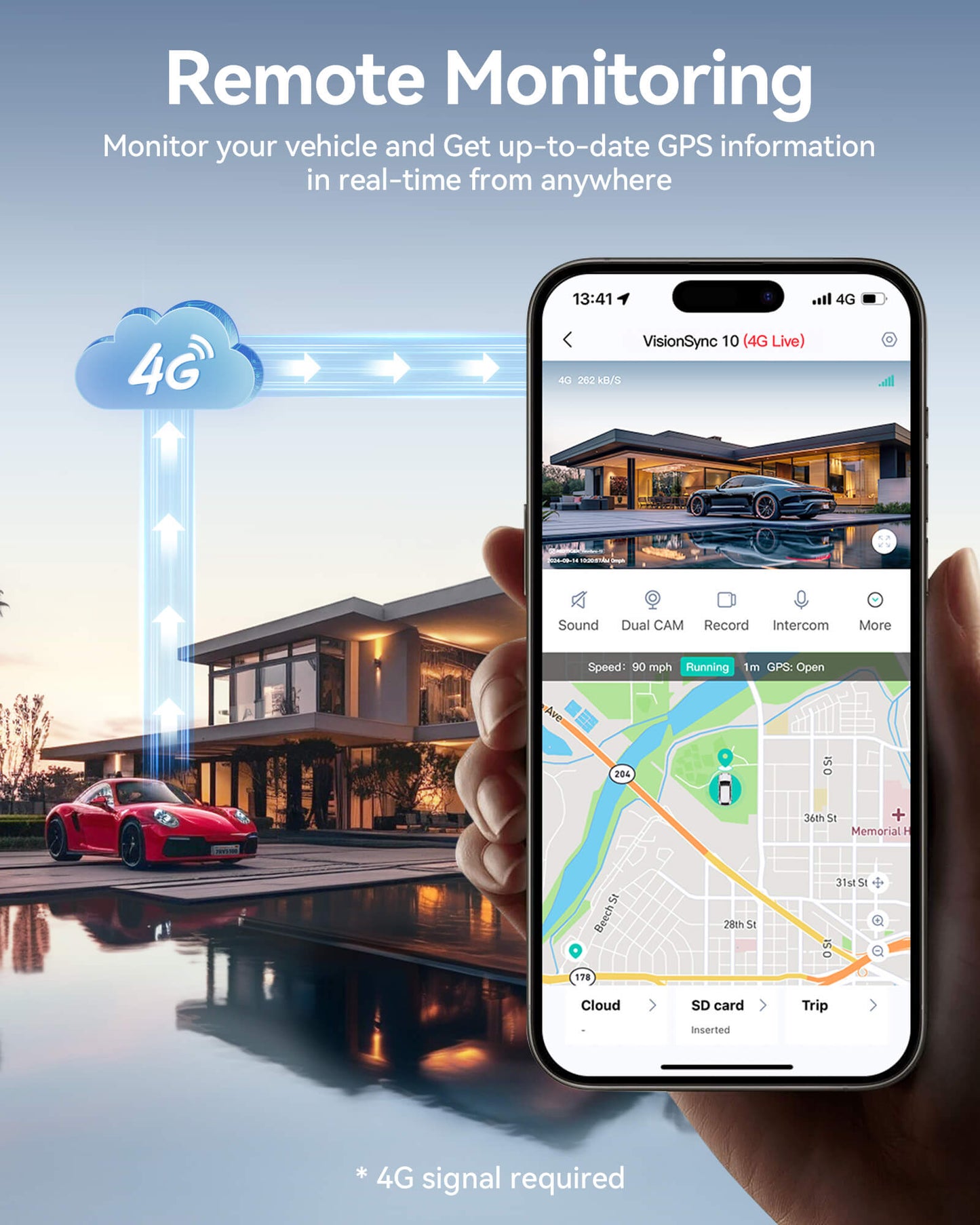 Redtiger VS10 4G Lte Could Storage 2.5K Wireless Parking Alarm Dash Cam