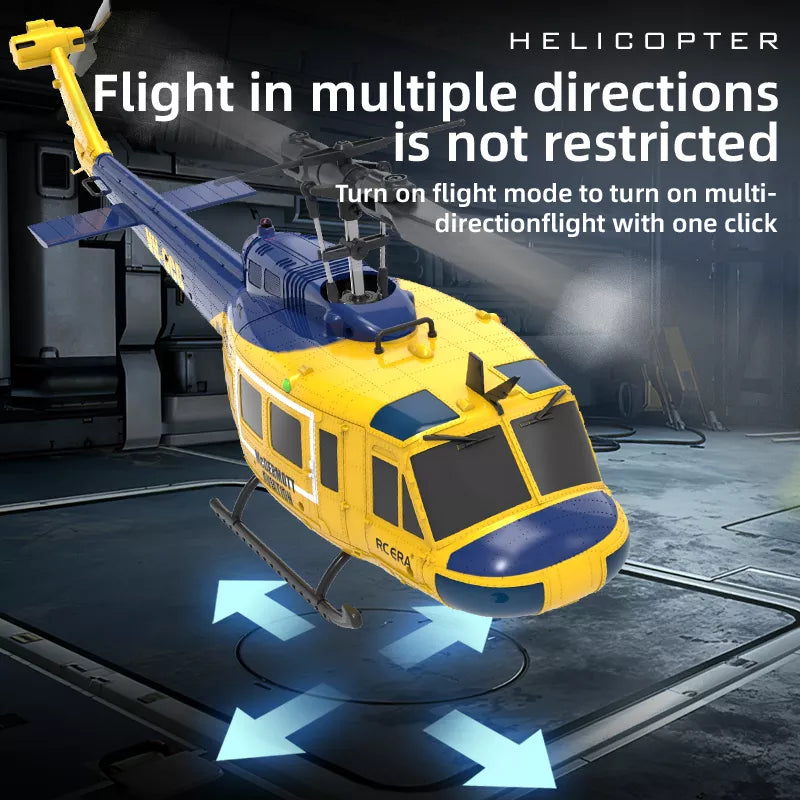 RCERA C032 UH-1 Huey RC Helicopter 6CH 1/48 6-axis Gyro Barometer Altitude Determination Optical Flow Positioning TOF Laser Radar Aerobatic Helicopter