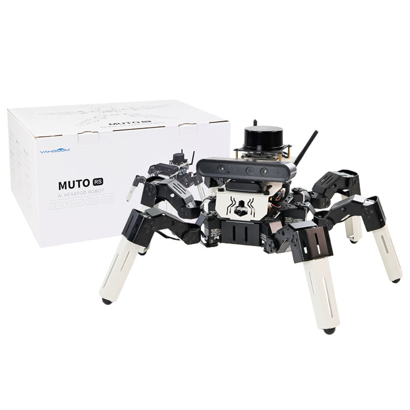 Yahboom 18DOF Muto RS Hexapod Robot ROS2 STEM Education Python Programming Robot for Raspberry Pi 4B and NVIDIA Jetson NANO