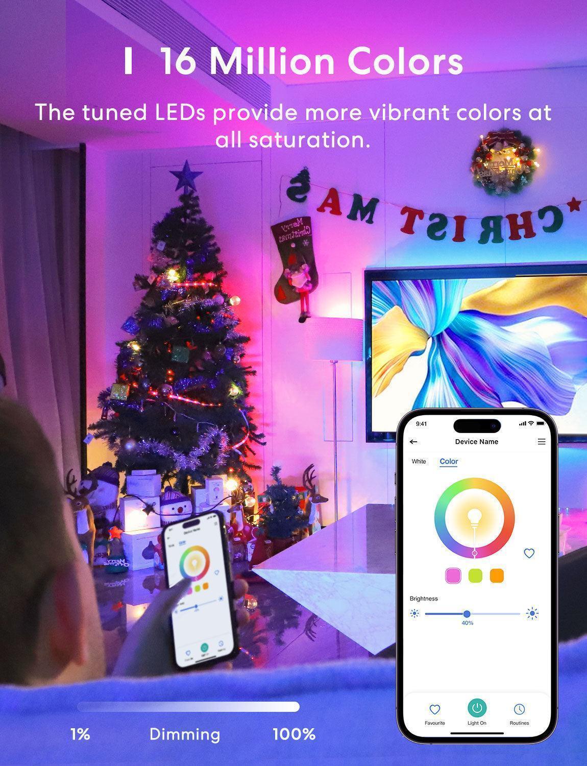 مصباح LED ذكي من Meross Pro، MSL120HK، عبوة من قطعتين (قاعدة E26/E27)