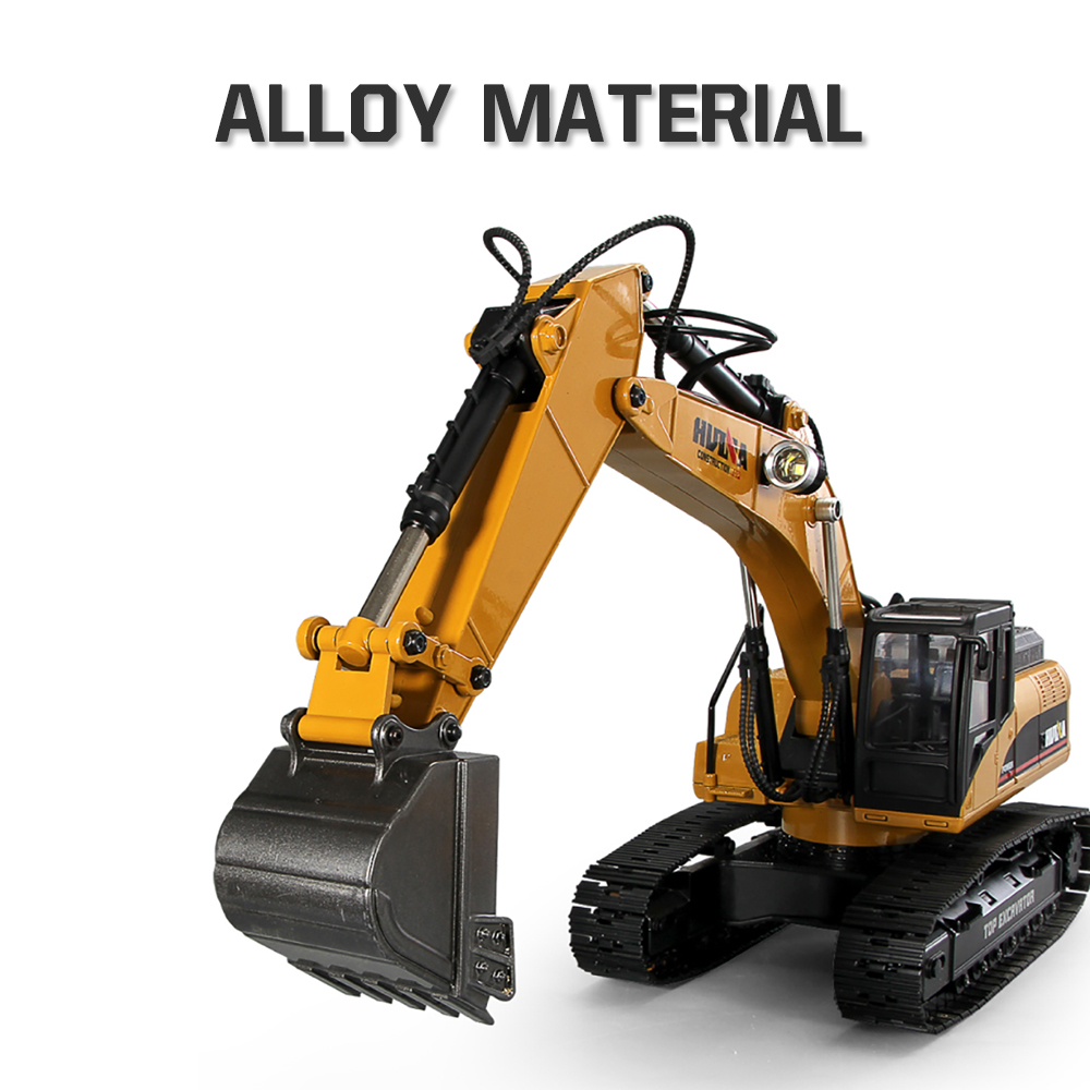 Huina 1580 Full Alloy Hydraulic Excavator 2.4GHz 23CH 1:14 RC Off Road Construction Car Toy