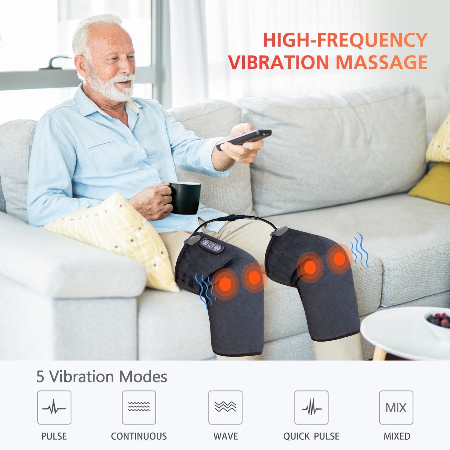 Comfier Knee Massager with Heat, Vibration Heating Pad for Knee, Knee Heating Pad for Relief, Heated Knee Brace Wrap for Stress Relief(Small Size) CF-5701SM