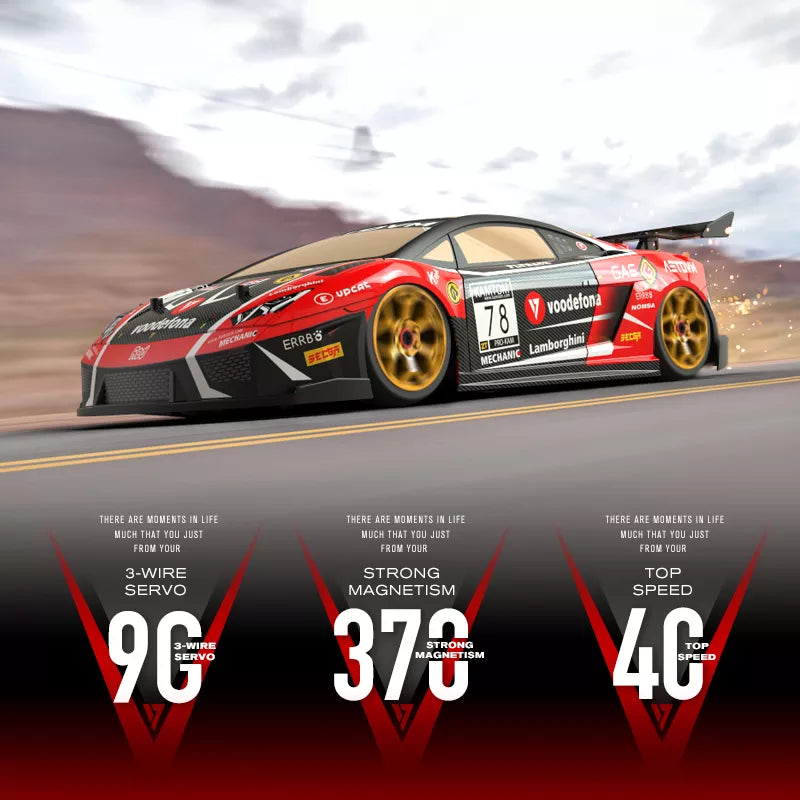 KAMTOM KM18193 RC Drift Car 1:18 4WD Full-Scale Professional Drift Model Car High Speed Racing Car With Light