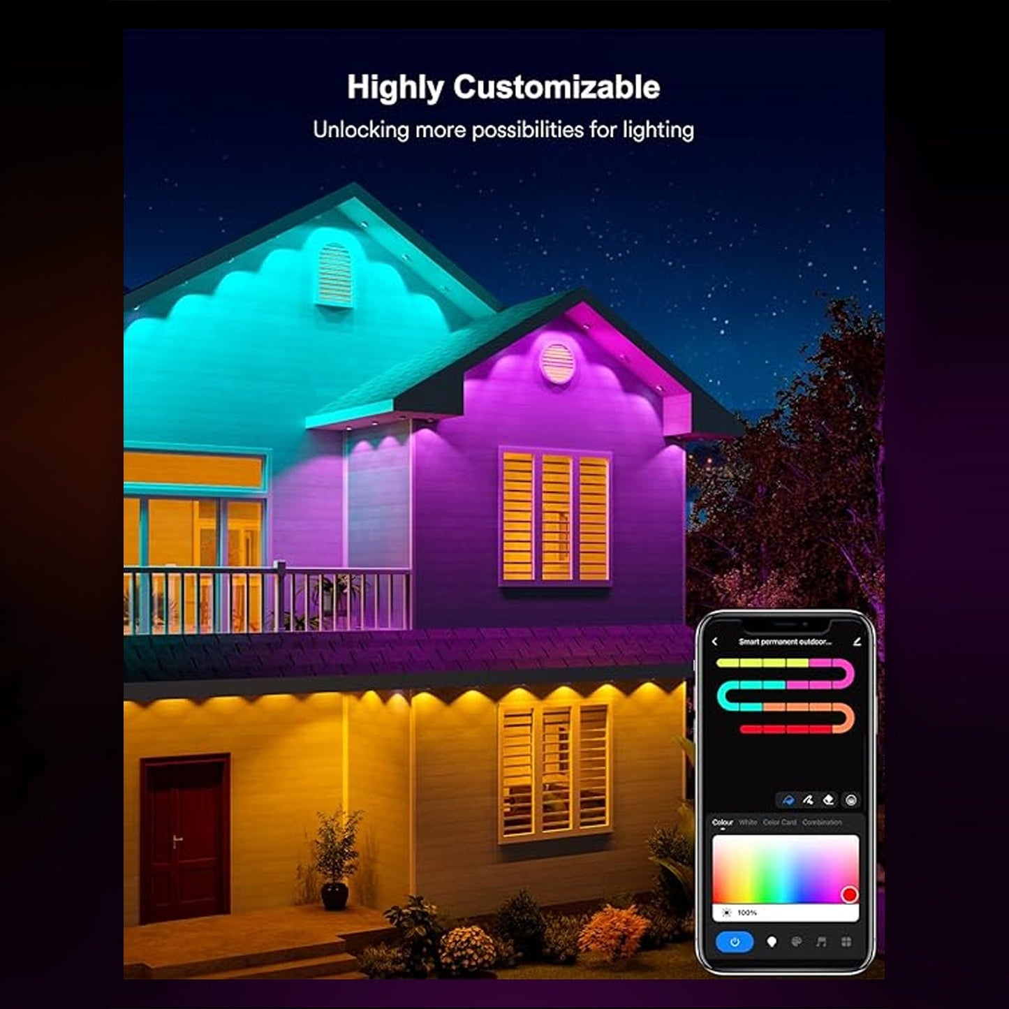 Lumary smart RGBAI Permanent Outdoor Lights(Model E)
