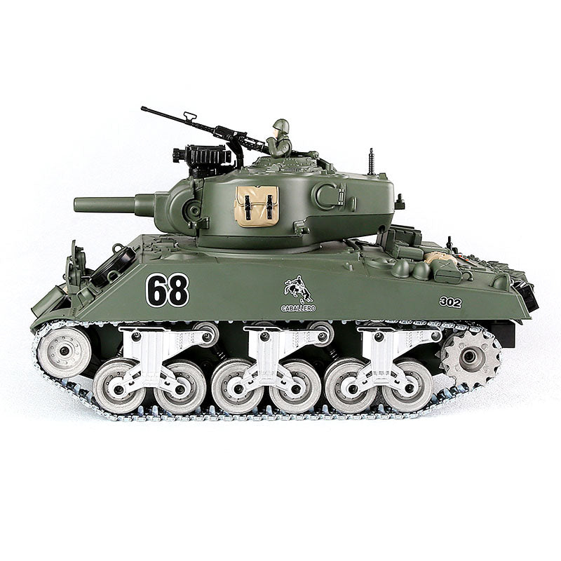 RC Tank American M4A3 ZY 828 PRO 1:18 RC Car Metal Track Metal Road Wheels Electric Charging Battle RC Car Toy