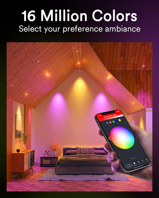 Luz empotrada inteligente con cardán y Wi-Fi Lumary de 4 pulgadas y 7 W (4 unidades)